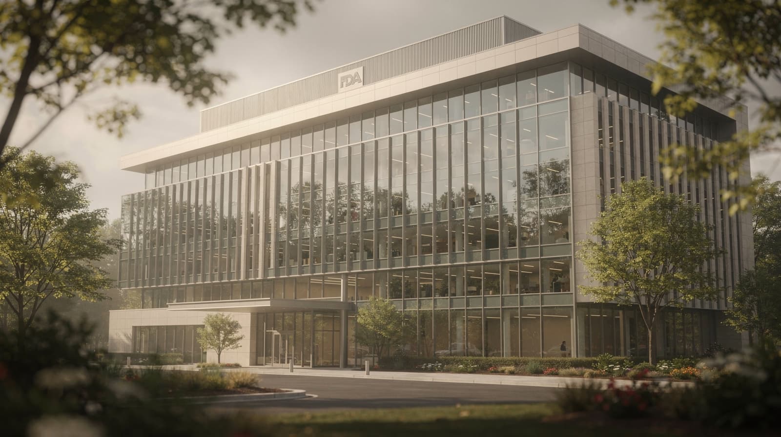 FDA building exterior in Silver Spring, Maryland, representing US federal peptide regulation under the 503A and 503B compounding framework.