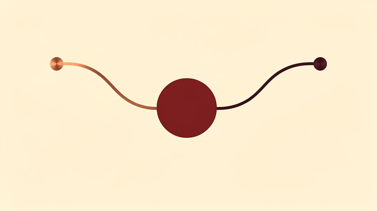 Abstract line diagram of one central node branching into two separate paths, representing one molecule sold under two labels.