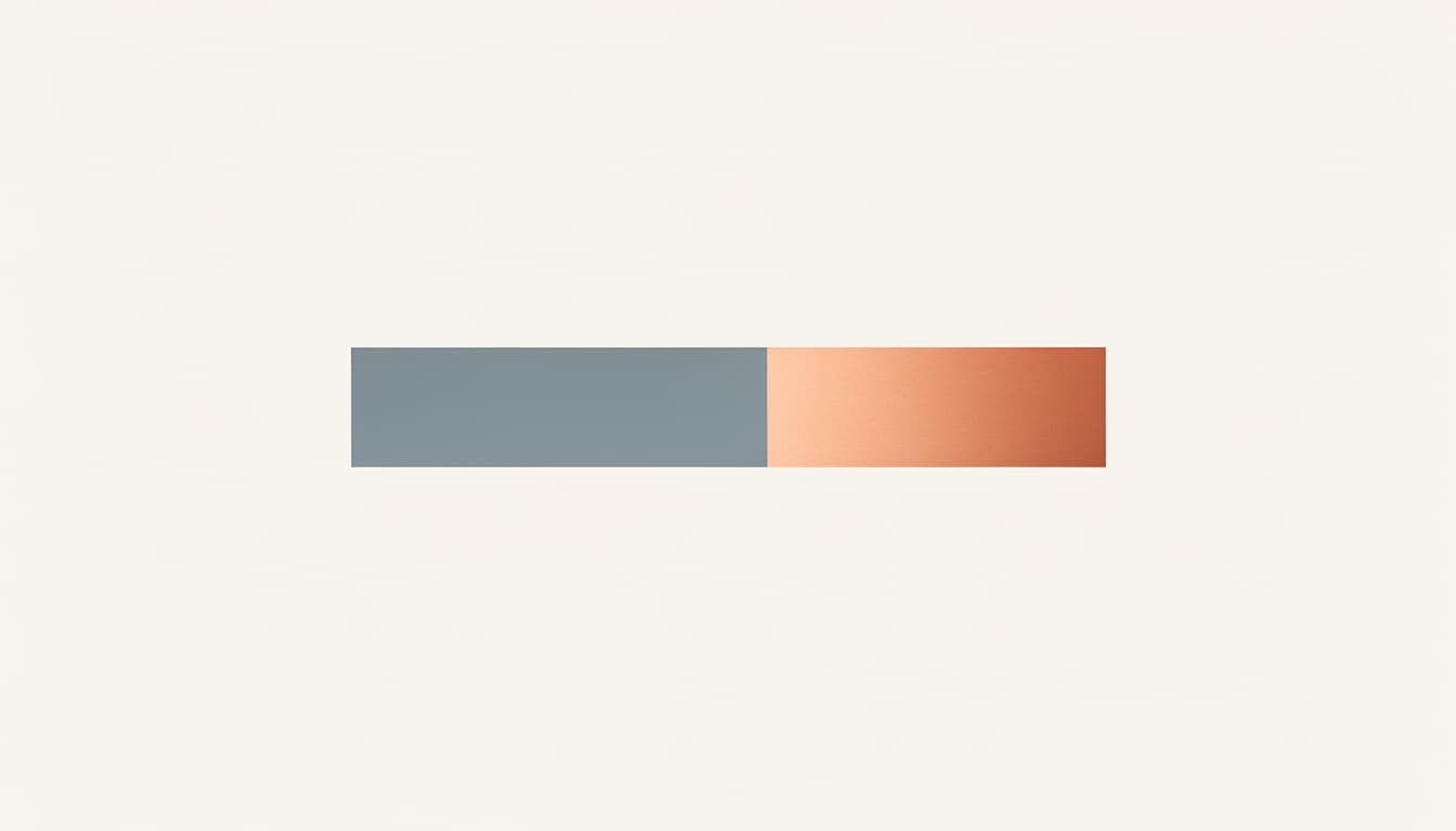 Illustration of a bar split into an approximately three-quarter portion and a one-quarter portion.