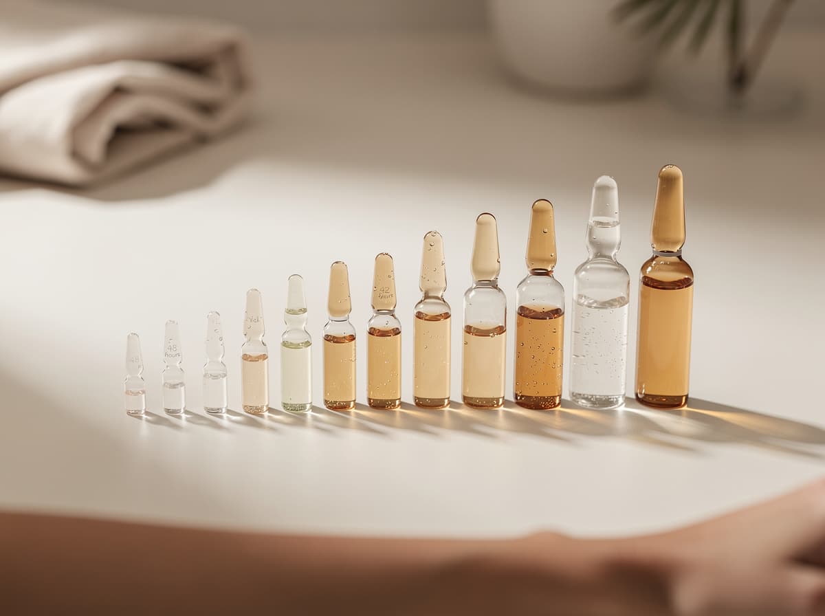 Tidslinjegrafikk som sammenligner deteksjonsvinduer for forbudte peptider fra 48 timer til 42 dager etter administrasjon
