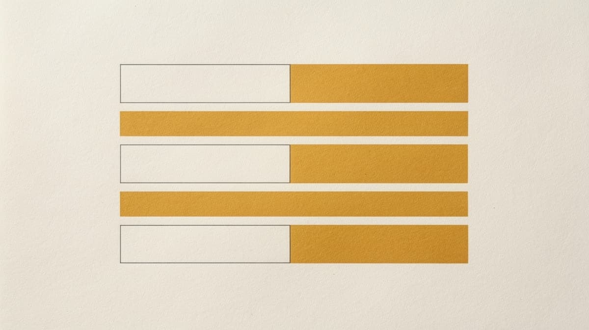 Editorial line-art bar chart comparing lean-mass change in three published RCTs of growth-hormone peptides, off-white backdrop with one warm amber accent on the active treatment bars